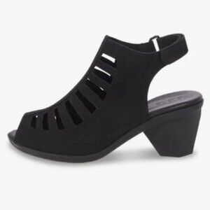 ARCHE “ENEXOR” Black Strappy Nubuck Leather upper Slingback Low Heels - US8/EU39